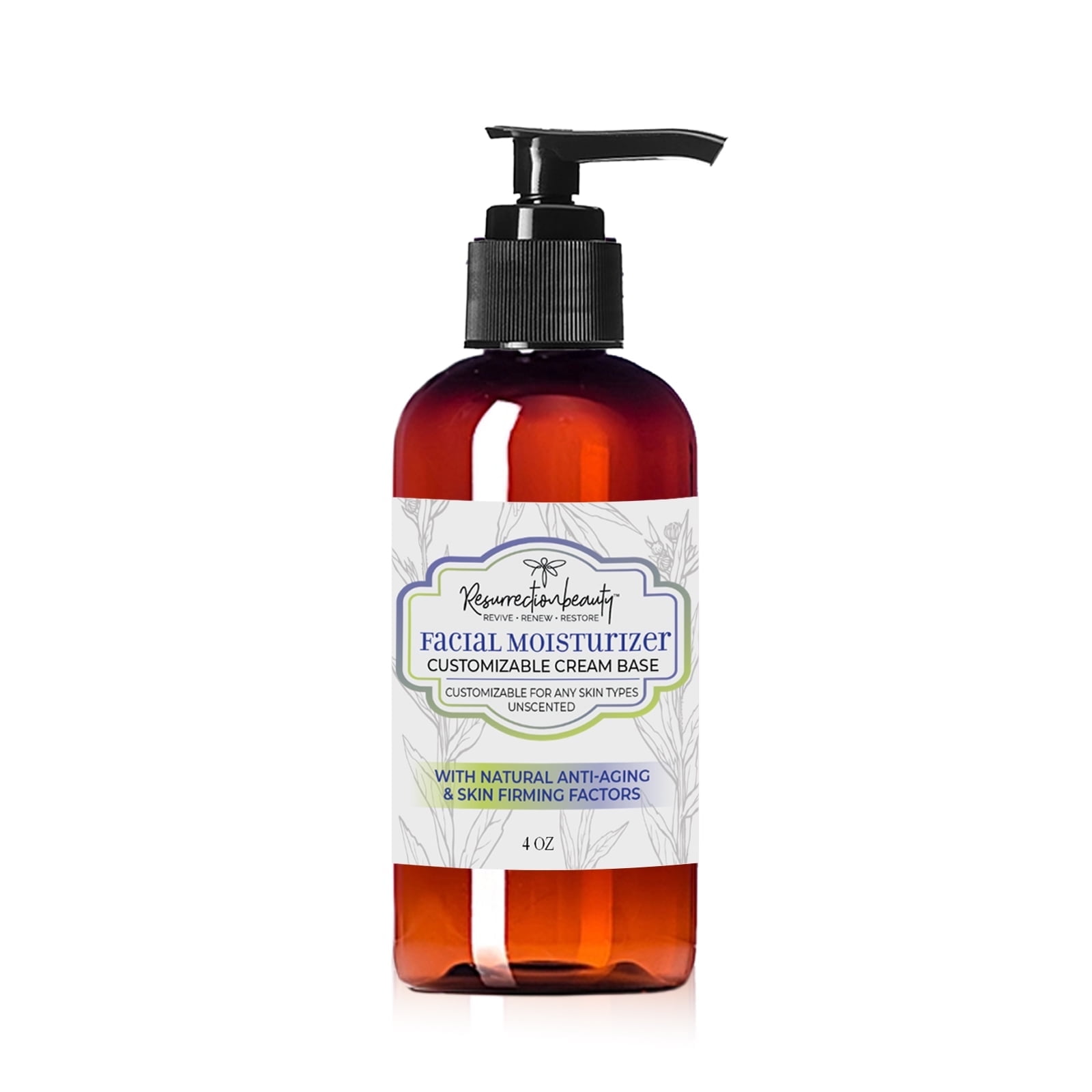 RESURRECTIONbeauty Facial Moisturizer | Unscented Day Or Night Face Cream Base With Natural Anti Aging Ingredients | Organic Moisturizer For Men And Women , 4 oz