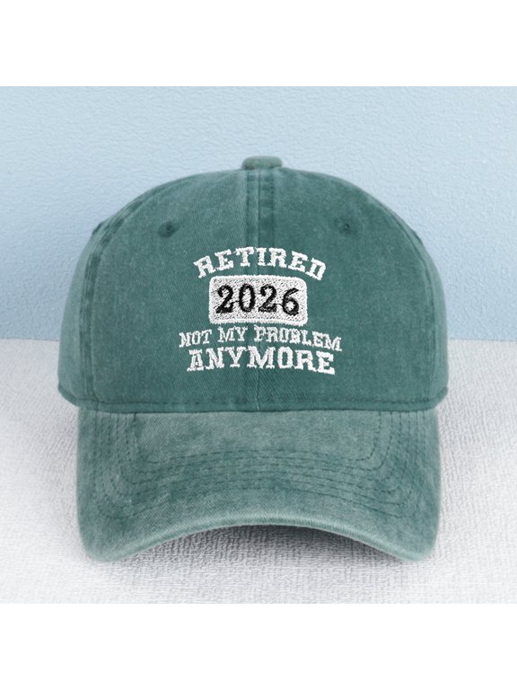 RETIRED 2026 NOT MY PROBLEM ANYMORE Letter Embroidered Color Block Trucker Hat Unisex Adjustable Cotton Breathable Fashion Cap for Travel Daily Wear