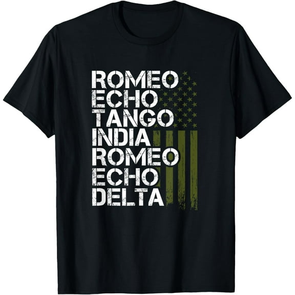 RETIRED Military Men Women Phonetic Alphabet Retirement T-Shirt