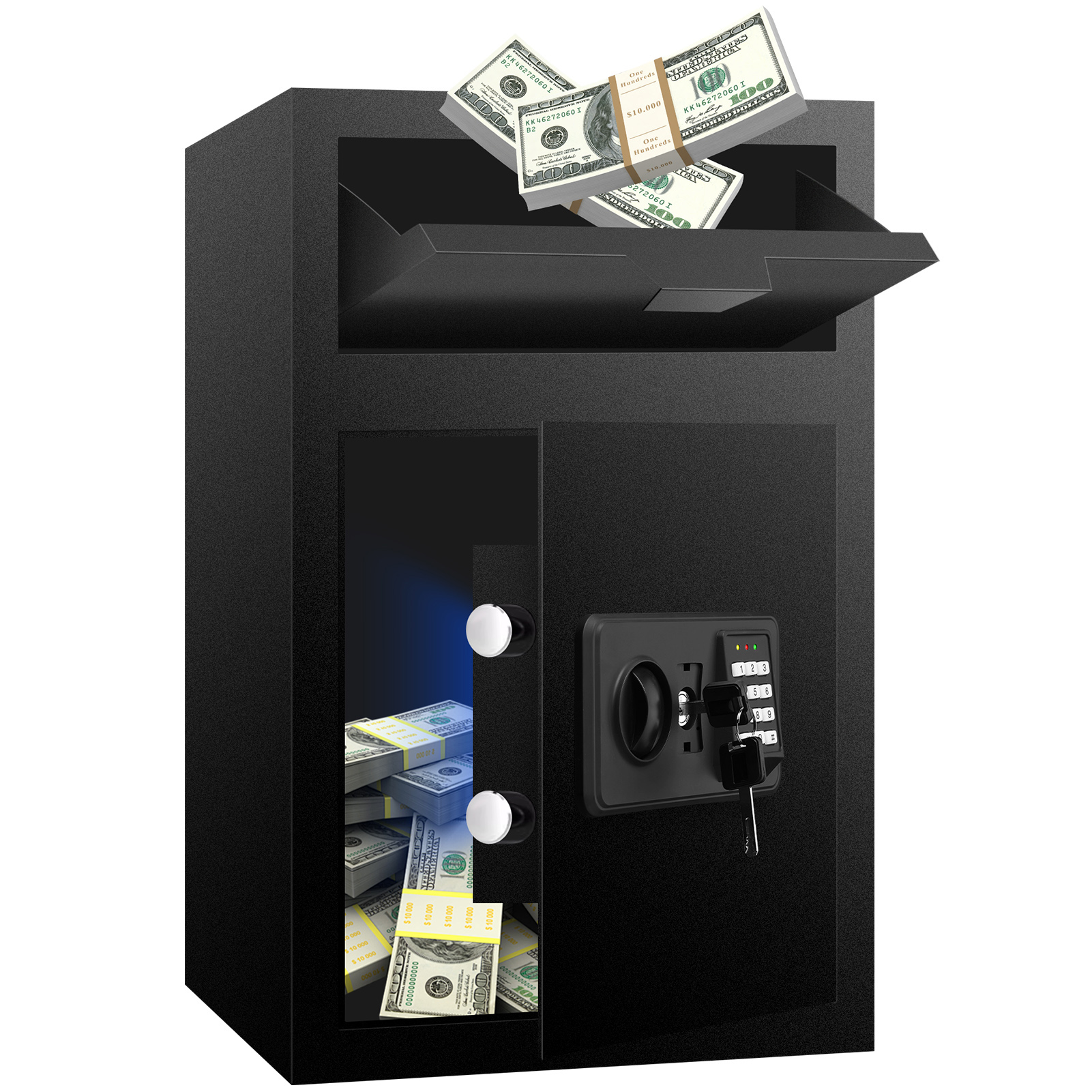 RETLLAS 2.3 Cu.ft. Fireproof Large Safe, Keys & Digital Ring Keypad