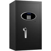 RETLLAS 3.5 Cu.ft. Fireproof Extra Large Safe, Keys & Digital Ring Keypad Lock, Home Safe for Money, Wall Mountable, Black, 15.8"W x 13.8"D x 27.6"H