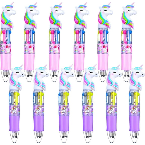 RETON 12 Pcs Multicolor Ballpoint Pen, Retractable Gel Ink Pen, 0.5mm Shuttle Pen for Office Valentine Party Favor