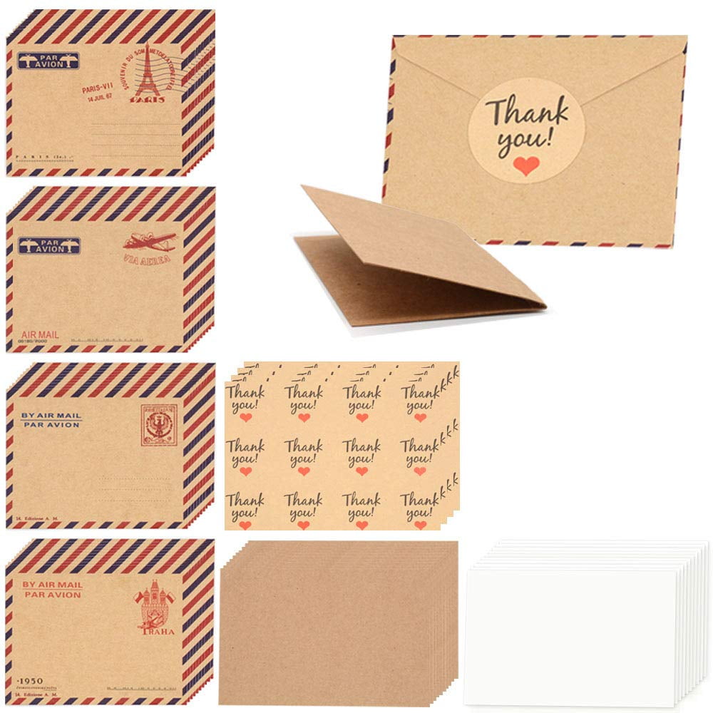 RETON 128pcs Mini Kraft Paper Envelopes, Vintage Cards Paper with ...