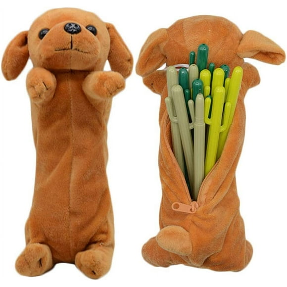RETON 3D Dog Shape Pencil Pen Bag, Cute Soft Plush Toy Gifts (Golden Retriever)
