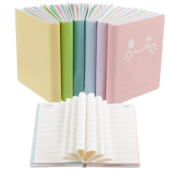 RETON 6 PCS Candy Colored Portable Memo Pads, Portable Notebooks, Daily Diary Notebooks for Writing, Business Work,Travel(6 Colors)