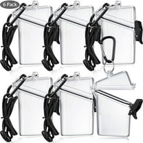 RETON 6 Pack Waterproof ID Card Badge Holder Case Waterproof Sports Case Vertical Badge Holders with Lanyard and Keychain