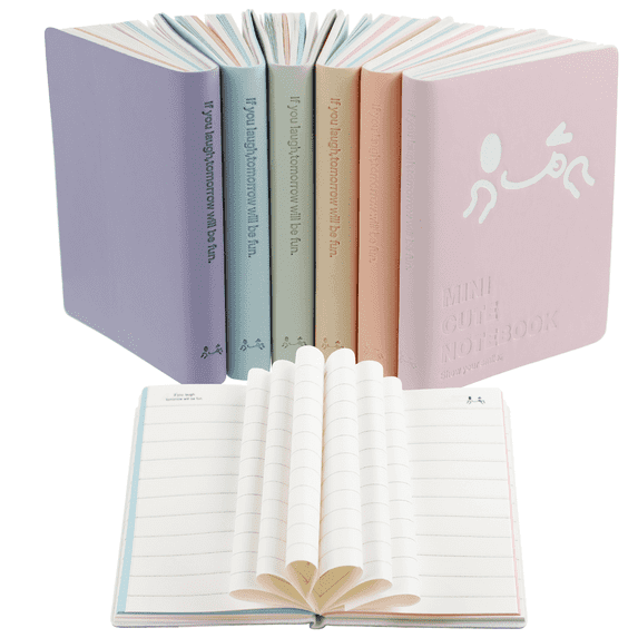 RETON 6PCS Set of Diary Notebook, Multi-Color High-Quality Thick Paper PU Leather, College Style Hardcover Diary, Suitable for Business Work (6 Colors)