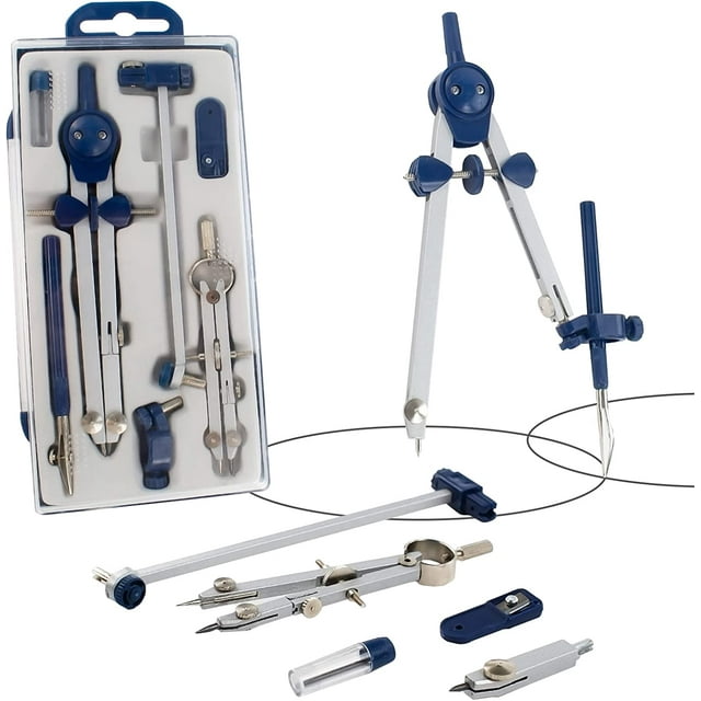 RETON 7PCS Professional Compass for Geometry Set, Metal Compass with