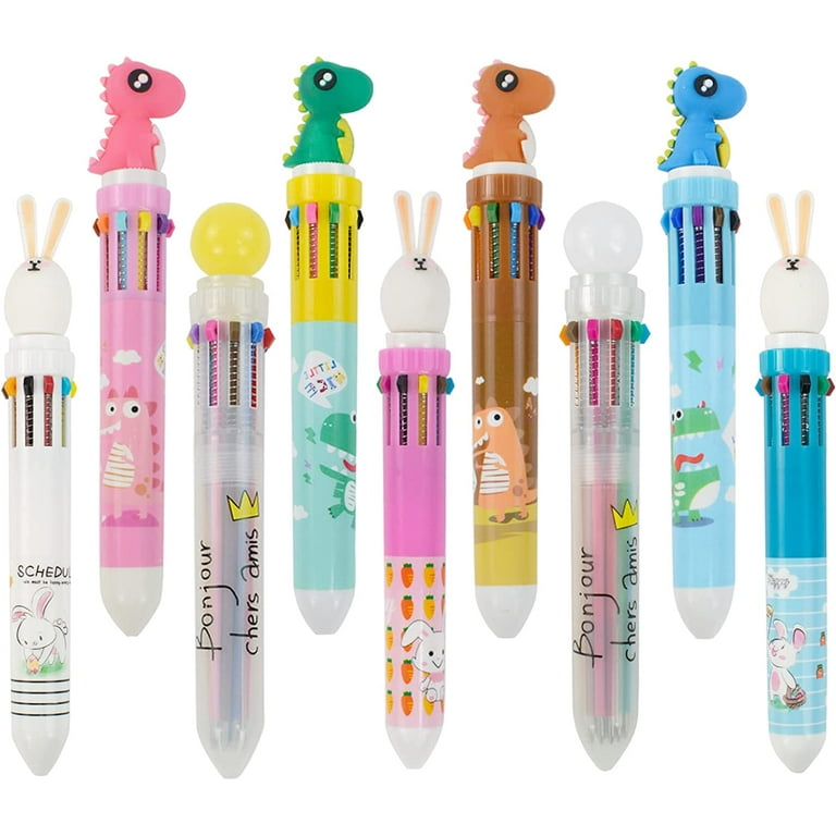 RETON 9PCS Multicolor Cute Ballpoint Pens, 10-in-1 Fun Cartoon