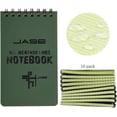 thumbnail image 2 of Geluode 6 Pack Waterproof Paper Pocket Notebook Top Spiral Bound 3 X 5 Inch Cover Green 100 Pages 50 Sheets Tactical All-Weather Waterproof Pocket Notepad With Grid For Outdoor Activities Recording 2 of 9