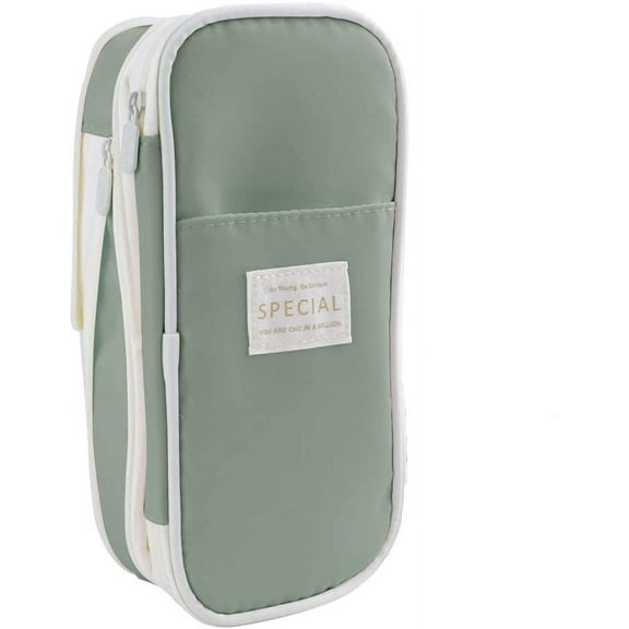 RETON Big Capacity , Expandable Large Pencil Cases, Pen Bag Pouch with Compartments for Teenage Stationary Office Storage Organizer (Green)
