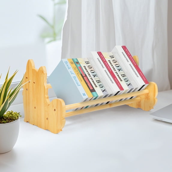 RETON Cute Dog Funny Wooden Bookends,Desktop Bookshelf, Portable Wooden Artist Desktop , Solid Wood Book Stands for Office Home