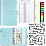 RETON Hardcover Leather Notebook A6 with Colorful Index Tabs, Executive Journal Notebook with Pen Loop and binder pockets, PU Leather Hardback Notepad with Stickers for Office Business Home