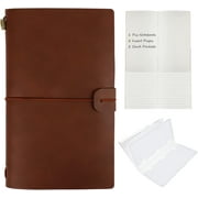 RETON Leather Vintage Notebook, Blank Diary & Journals, Red Brown, 8in x 6in, 72 Pages