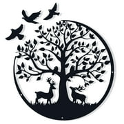 RETON Metal Wall Art Decor Tree of Life Sculptures Family Tree Wall Decor Hanging Garden Sculptures for Bedroom Living Room Indoor Outdoor Decoration Gift