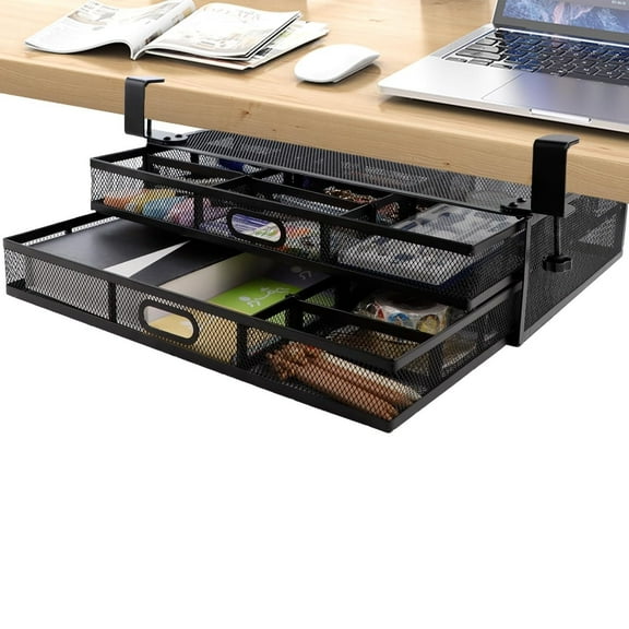 RETON Under Desk Drawers for Organization,Hanging Desktop Organizer,Drawer Organiser,Under-desk Storage Drawer for Home Office