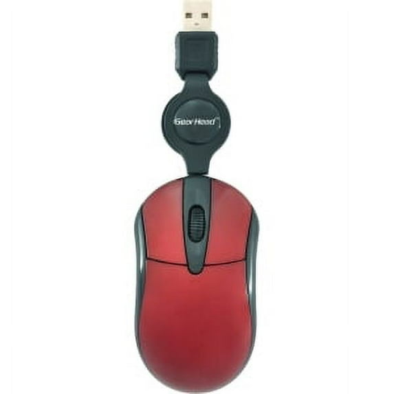 RETRACTABLE OPTICAL WHEEL MOUSE RED