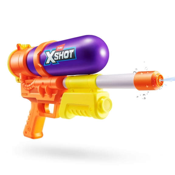 XSHOT Water Fast Fill (33ft & 750ml ) 80s Super Splash Purple Outdoor Water Blaster by ZURU Ages 6+
