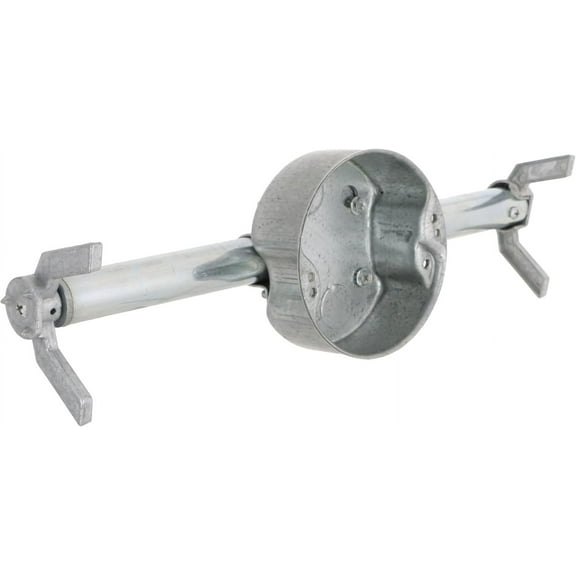 RETRO-BRACE 936 1.5-in. Deep Ceiling Fan Box for Old Work 2.5-in. Knockouts, Old Work Electrical Box, Adjustable Brace, and Mounting Bracket for Ceiling Light Fixtures & Chandelier Fans