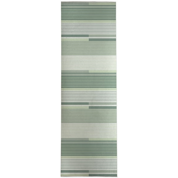 RETRO COLOR BLOCK STRIPE GREEN Kitchen Mat By Becky Bailey