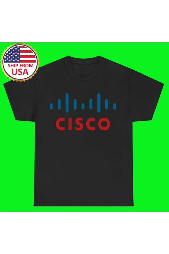RETRO Cisco System Black T-Shirt Size S - 5XL