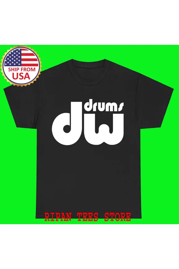 RETRO DW Drums Black T-Shirt Size S - 5XL