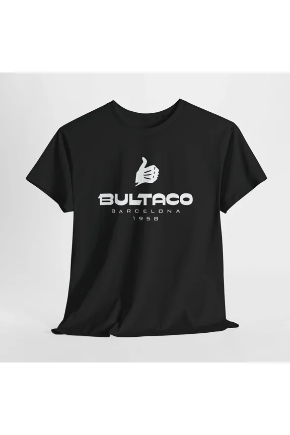 RETRO FUNNY BULTACO MOTORCYCLE HAND LOGO T-SHIRT AMERICAN USA SIZE S-5XL