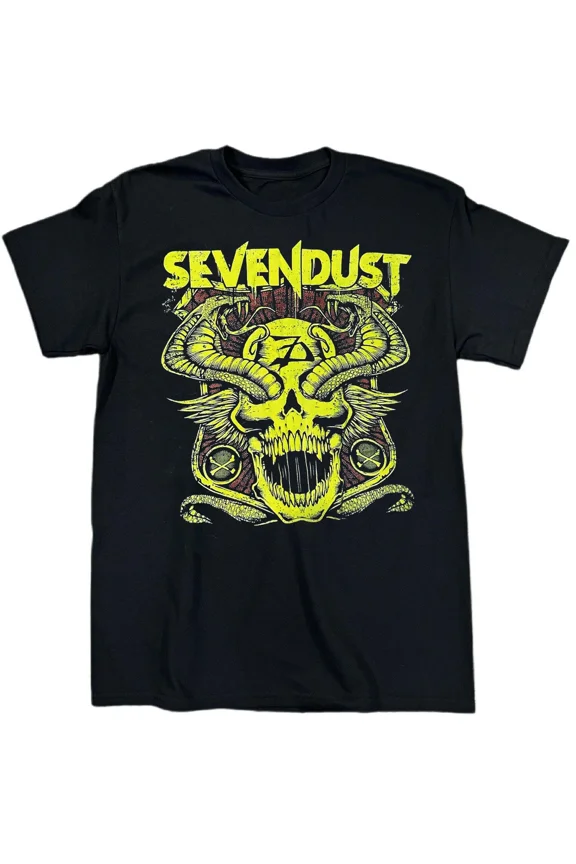 RETRO Retro Sevendust Band Short Sleeve Cotton Black T Shirt All Size UR346