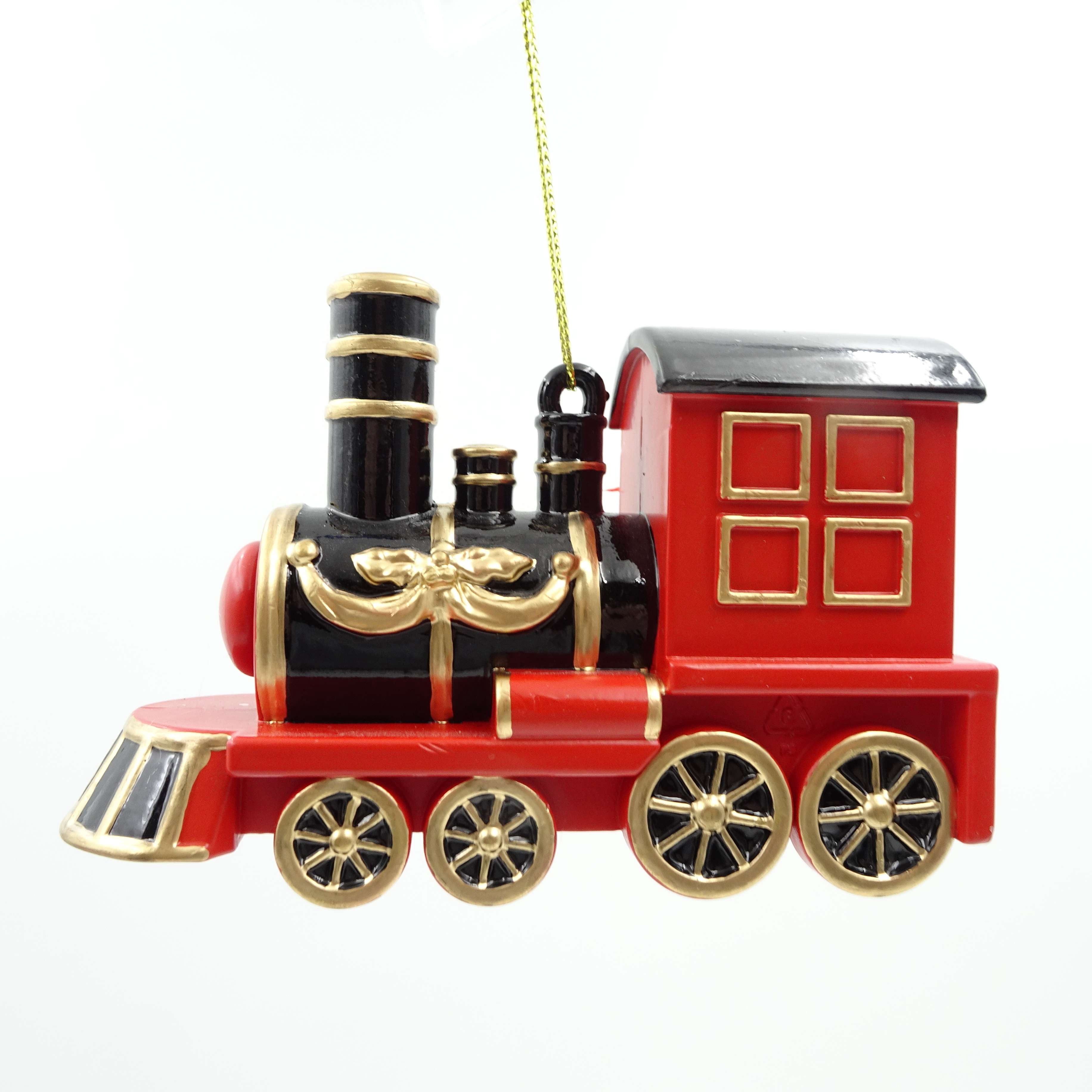 Black/Red/Gold Retro Train Christmas Ornament, 3", by Holiday Time