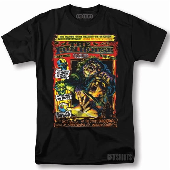 RETRO The Fun House Shirt Horror Movie Halloween Vintage Graphic Design T-Shirt