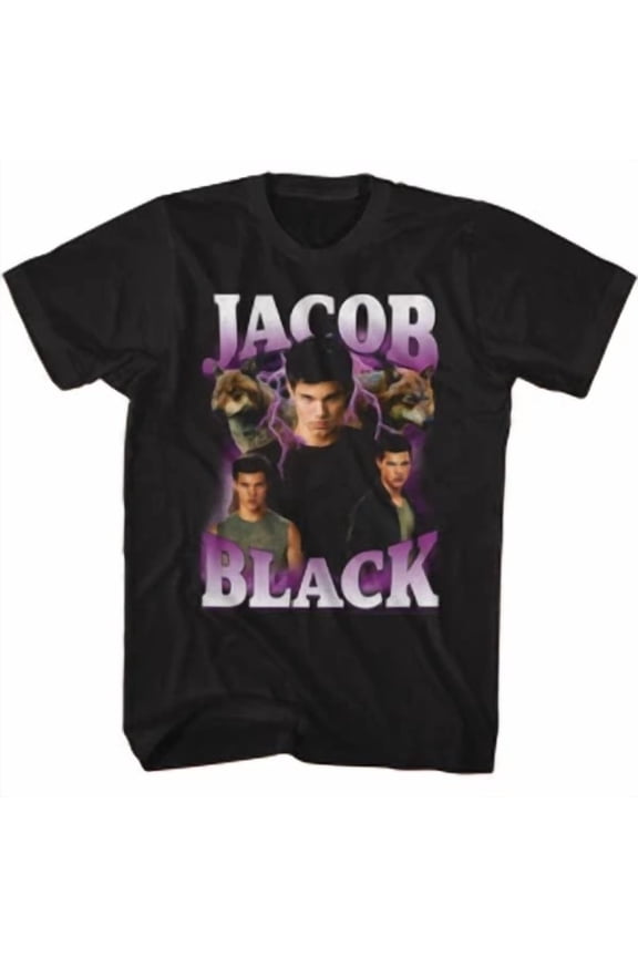 RETRO Twilight Jacob Black Lightning Black T-Shirt