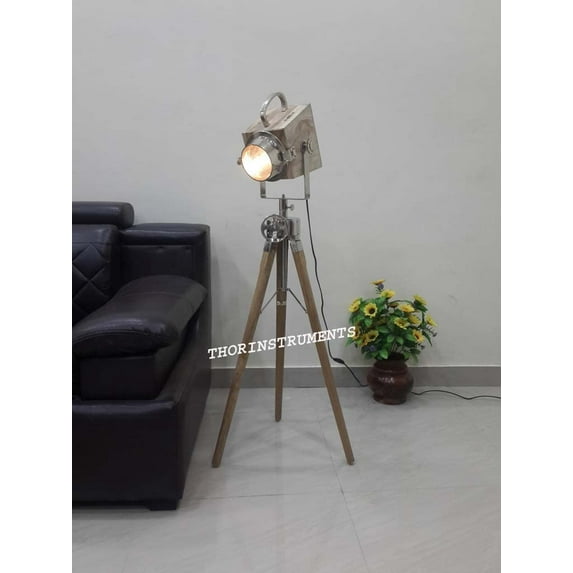 RETRO VINTAGE INDUSTRIAL WOODEN SPOTLIGHT LAMP LIGHT HOME DECOR