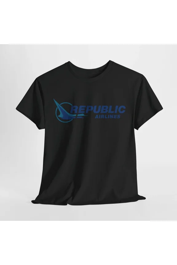 RETRO Vintage Republic Airlines Logo T-Shirt Aviation Retro Airline Tee S-5XL