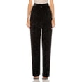 thumbnail image 1 of RETROFETE Women's Black Glitter Velvet Mary Pants Size Small, 1 of 5