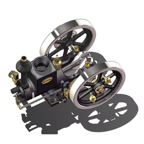 RETROL HM-01 Hit and Miss Engine Model That Works 4- Stroke Horizontal Stationary Internal Combustion Engine with High and Low Speed Shift Lever STEM Kit -(Black/ Assembled Version)