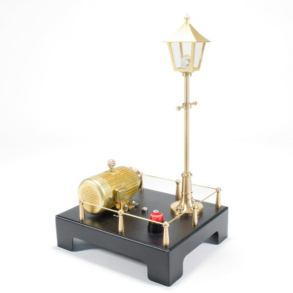 RETROL Mini Steam Generator & Lamp Scene Model Kit Functional Steam-Powered Electricity Generator with Retro Street Lamp, Educational Model for Hobbyists & Collectors