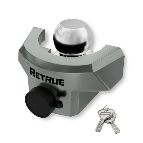 RETRUE Heavy Duty Trailer Lock for 2 5/16" Ball Coupler with Flange, Anti-Theft and Top Tier Security, Gray