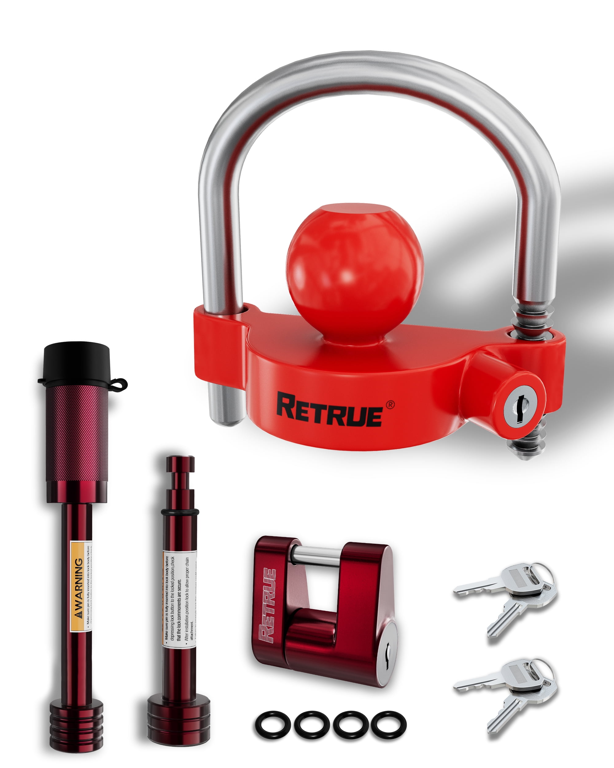 keyed alike hitch lock system with multiple matching keys for trailer