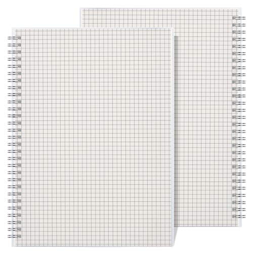 RETTACY Graph Paper Notebook 2 Pack B5 Graph Spiral Notebook with 7.3