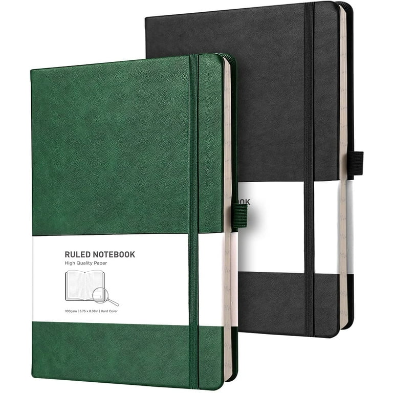 RETTACY Ruled Journal Notebook 2 Pack - Leather Journals for 