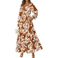 thumbnail image 1 of RETTYGARDEN Women Floral Maxi Dresses Fall Long Sleeve Square Neck Boho A Line Wedding Guest Casual Flowy Long Dress, 1 of 8