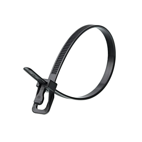 Retyz Releasable Tie,UV Black,Nylon,PK100 EVT-V16BK-TA