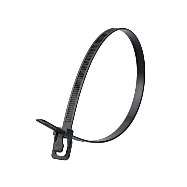 Retyz Releasable Tie,UV Black,Nylon,PK100 WKT-V24BK-TA