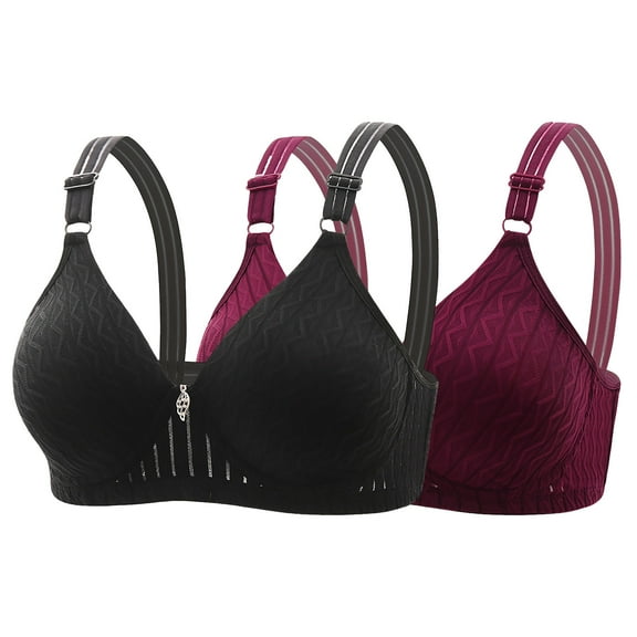 REUFTI 2PC Womens No Underwire T Shirt Bras Padded Seamless Bralettes Full Coverage Push Up Comfortable Daily Wear Bras.S-2XL.Bras For Women,Protecting Breast Tissue,Breathable And Refreshing
