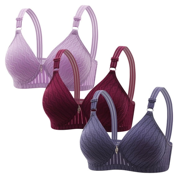 REUFTI 3PC Womens No Underwire T Shirt Bras Padded Seamless Bralettes Full Coverage Push Up Comfortable Daily Wear Bras.S-3XL.Bras For Women,Protecting Breast Tissue,Breathable And Refreshing