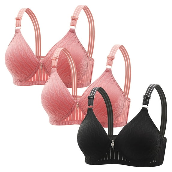 REUFTI 3PC Womens No Underwire T Shirt Bras Padded Seamless Bralettes Full Coverage Push Up Comfortable Daily Wear Bras.S-3XL.Bras For Women,Protecting Breast Tissue,Breathable And Refreshing