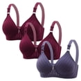 thumbnail image 1 of REUFTI 3PC Womens No Underwire T Shirt Bras Padded Seamless Bralettes Full Coverage Push Up Comfortable Daily Wear Bras.S-3XL.Bras For Women,Protecting Breast Tissue,Breathable And Refreshing, 1 of 3
