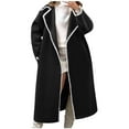 thumbnail image 1 of REUFTI Women's Fashionable Long Coat - Solid Color, Double-sided Wool, Long Sleeves, Woven Lapel, Loose Fit.Casual,Fashion,Keep Warm,Simplicity,Outdoors,Ventilation,Motion,Rain Proof,Windproof, 1 of 7