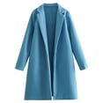 thumbnail image 1 of REUFTI Women's Solid Color Coat - Mid-Length, Woolen, Long Sleeve & Buttonless Collar.Outerwear Women,Outerwear Jackets,Jackets For Women,Casual Jacket,Fashion Jacket,Business Jacket,Retro Jacket, 1 of 3