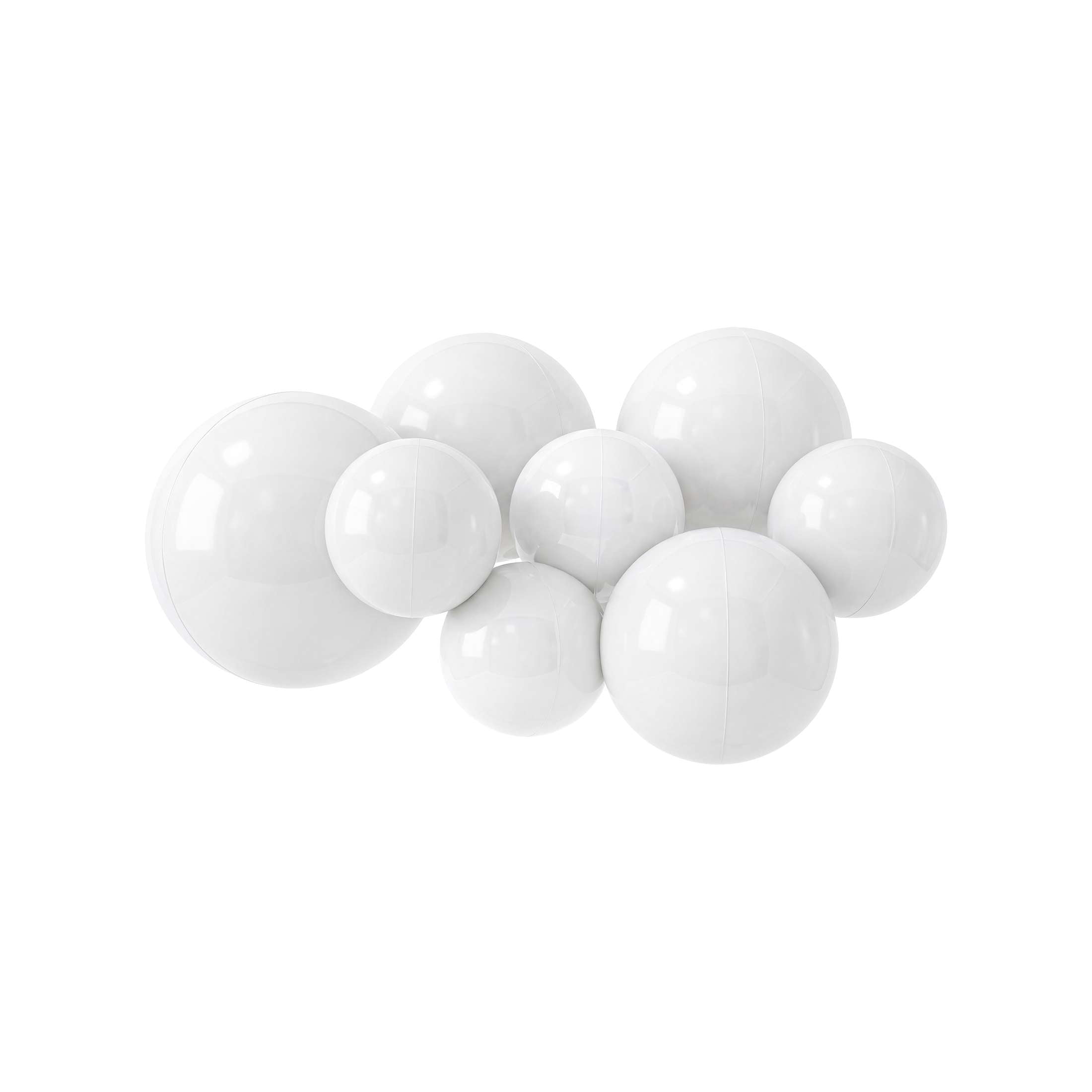 PartyAire 8pc Reusable Balloon Bunch, CLOUD WHITE
